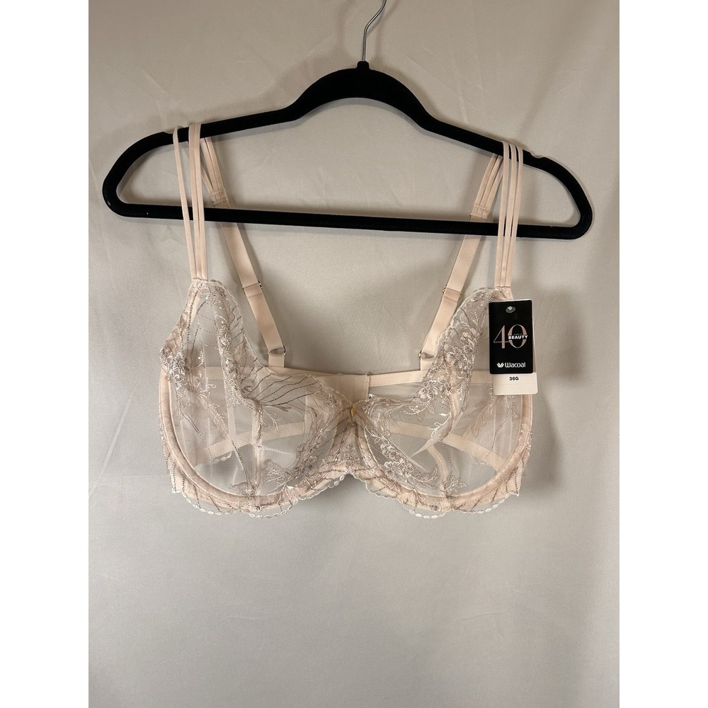 NWT Wacoal 36G bra unlined underwire lace sheer 855314 Lingerie Intimates